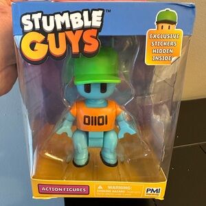 Mi Stumble Guys Figure with Green Helmet and Orange Vest